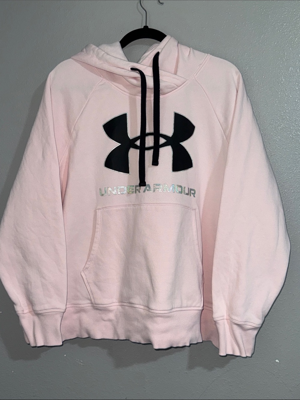 Under Armour Light Pink Hoodie with Black Logo